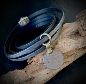The Brandy - Grey 5 Wrap Leather Bracelet