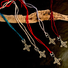 The  Mary - Silk & Cross Adjustable Necklace