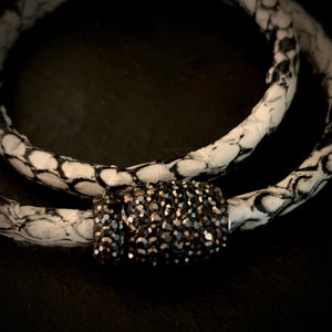 The Cure - Black & White Embossed Bracelet/Choker