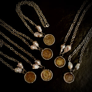 The Camila - Vintage Chain, Coin & Freshwater Pearl