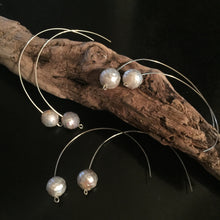 Faceted Grey Pearl Earrings