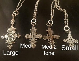 The Cross Necklace - Pyrite or Moonstone