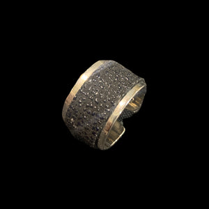 Black Textured Adjustable Ring