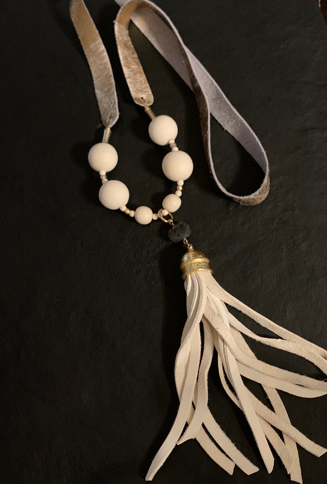 White Tassel and Gold Hide