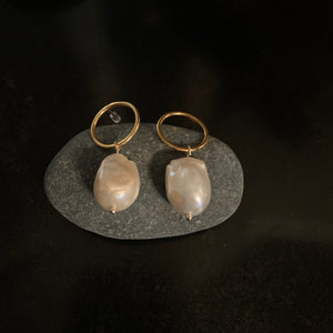 The Carly - Gold or Silver Pearl Drop Earrings